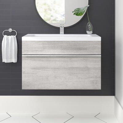 Greyleigh™ Arlie 24" Wall-Mounted Single Bathroom Vanity Set Wood/Plastic in Gray | 15 H x 24.25 W x 16 D in | Wayfair