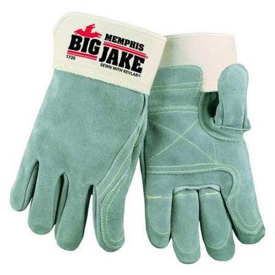 MCR SAFETY 1735XL Leather Gloves,Safety Cuff,XL,Gray,PR