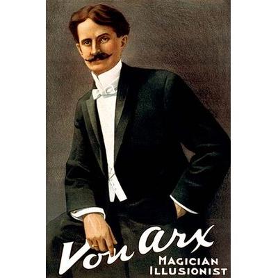 Buyenlarge 'Von Arx, Magician, Illusionist' by Morgan Litho Vintage Advertisement in Black/Brown | 30 H x 20 W x 1.5 D in | Wayfair