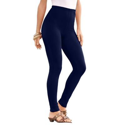 Plus Size Women's Ankle-Length Essential Stretch Legging by Roaman's in Navy (Size 5X) Activewear Workout Yoga Pants