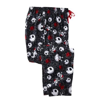 Men's Big & Tall Licensed Novelty Pajama Pants by KingSize in Nightmare Before Skulls (Size 8XL) Pajama Bottoms