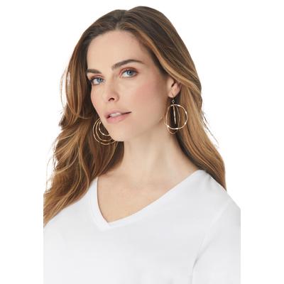 Women's Layered Circle Drop Earrings by Accessories For All in Gold