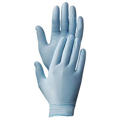 SHOWA 7005PFXL Disposable Gloves, Nitrile, Powder Free Light Blue, 100 PK