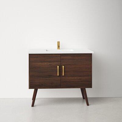 AllModern Maaike 37" Single Bathroom Vanity Set Wood/Plastic in Brown | 35 H x 37 W x 22 D in | Wayfair 8A00FC5874E343FE9D8899DE27E2883D