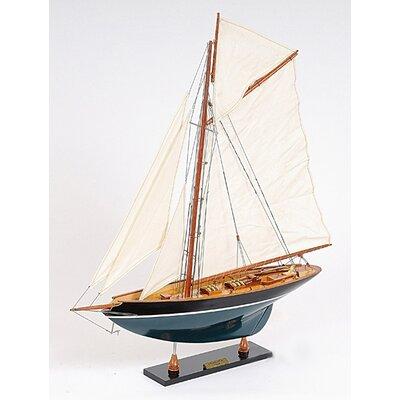 Old Modern Handicrafts Penduick Painted Model Boat Wood in Blue/Brown/Gray | 30.7 H x 26.5 W x 5 D in | Wayfair Y070